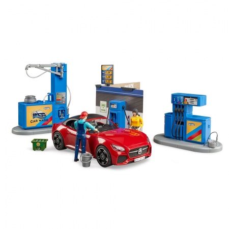 Benzinărie și spălătorie auto Bworld - Bruder 62111