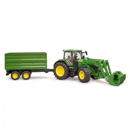 Tractor John Deere 7R 350 cu încărcător frontal și remorcă - Bruder 3155
