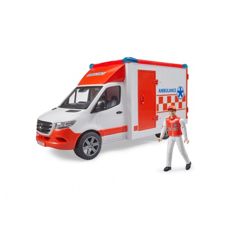 Ambulanță MB Sprinter cu șofer și modul de sunet și lumini - Bruder 2676