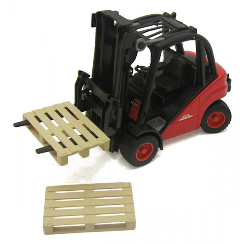 Motostivuitor Linde H35 cu 2 paleți - Bruder 2511