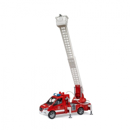 Mașină pompieri MB Sprinter cu scară pompă apă și modul de sunet și lumini - Bruder 2673