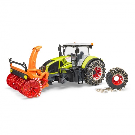 Tractor Claas Axion 950 cu lanțuri și freză de zăpadă - Bruder 3017
