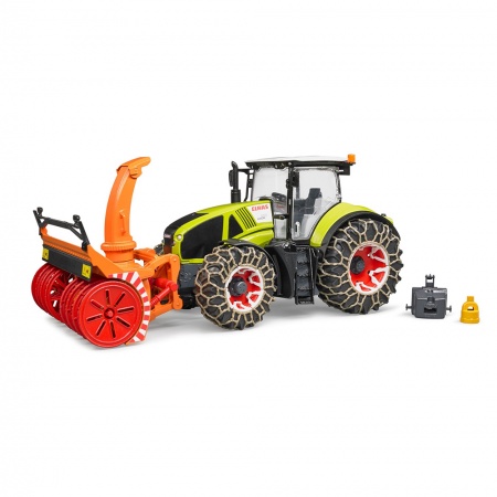 Tractor Claas Axion 950 cu lanțuri și freză de zăpadă - Bruder 3017