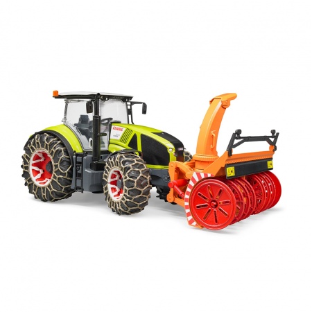Tractor Claas Axion 950 cu lanțuri și freză de zăpadă - Bruder 3017