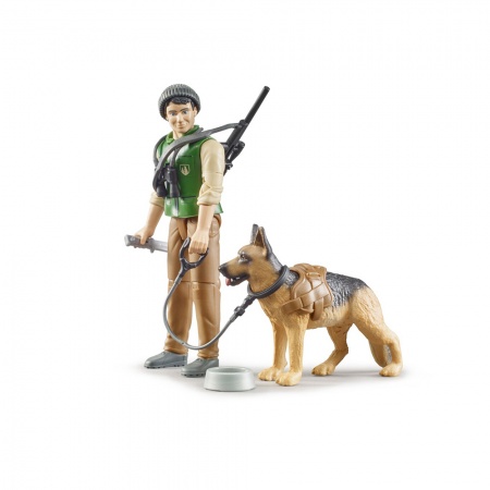 Pădurar cu câine și echipament - Bruder 62660