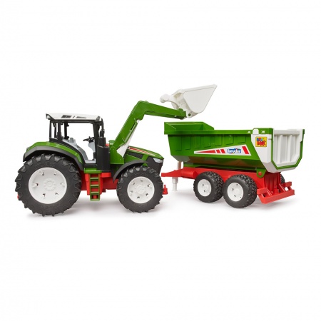 Tractor Roadmax cu încărcător frontal și remorcă - Bruder 3452