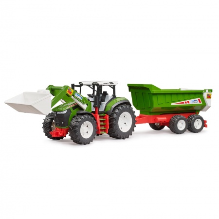 Tractor Roadmax cu încărcător frontal și remorcă - Bruder 3452