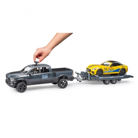 Mașină de teren cu benă Dodge RAM 2500 și echipă de curse Bruder - Bruder 2504