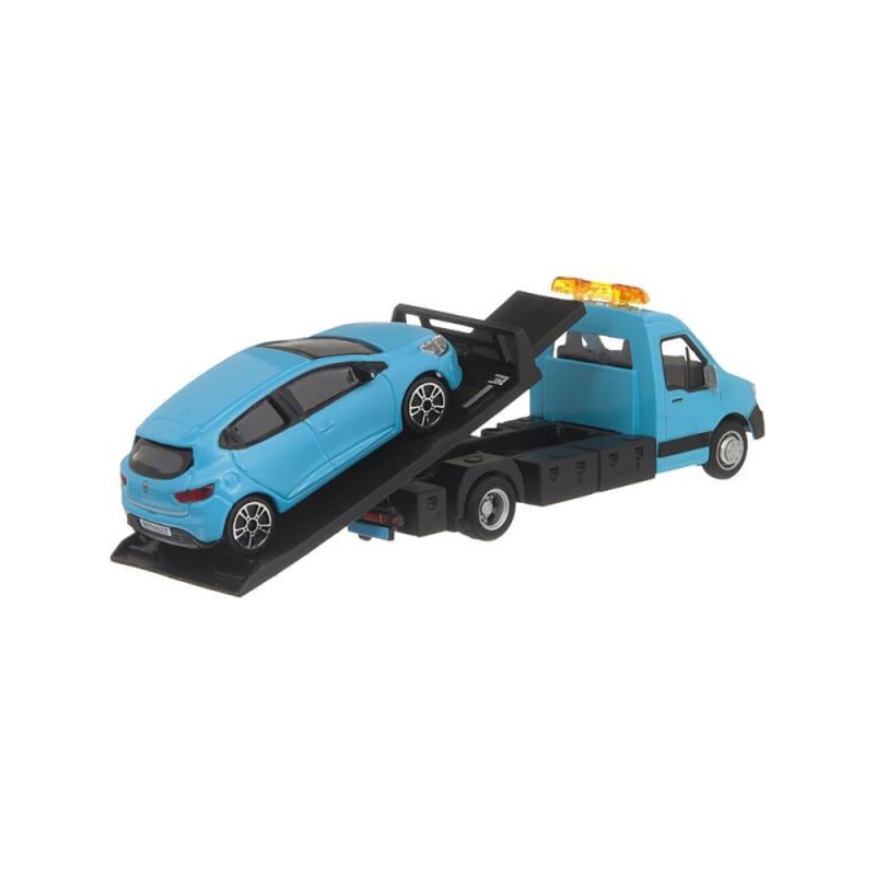 Camionetă cu platformă și mașină Renault Clio