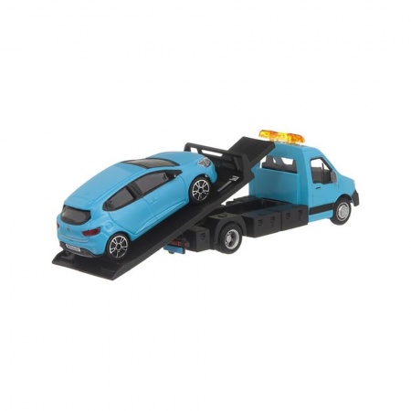 Camionetă cu platformă și mașină Renault Clio